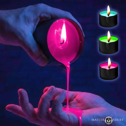 Wicked Wax Blacklight Reactive Drip Candle Set of 3