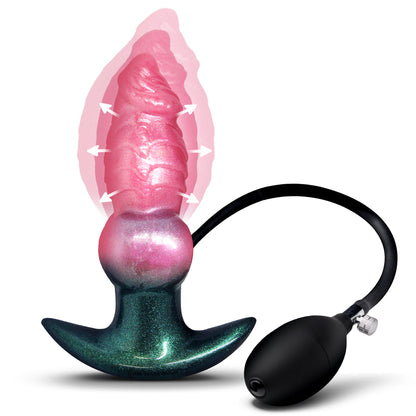 Likan Creature Cocks bubble-gum pink emerald gay inflatable canine anal training plug