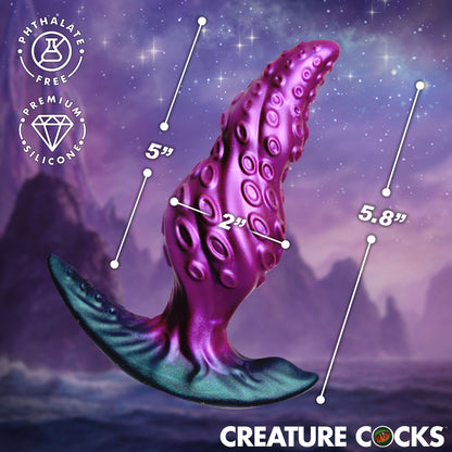 Octo-Twist anal plug gay men 5 insertable 2 girth sucker texture dark violet