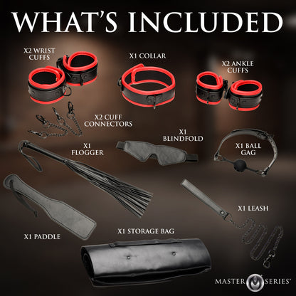 Genuine leather wrist cuffs ankle cuffs and collar with D-rings for men's bondage restraint play