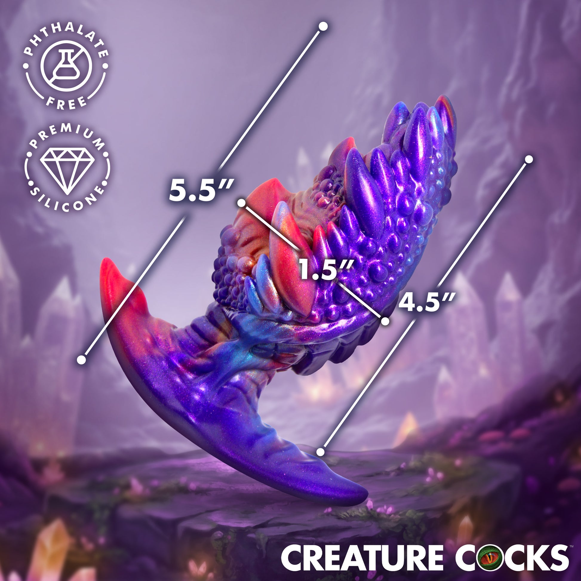  VOLKRON fantasy butt plug for men showing 2.6 inch hole-stretching widest
insertable diameter