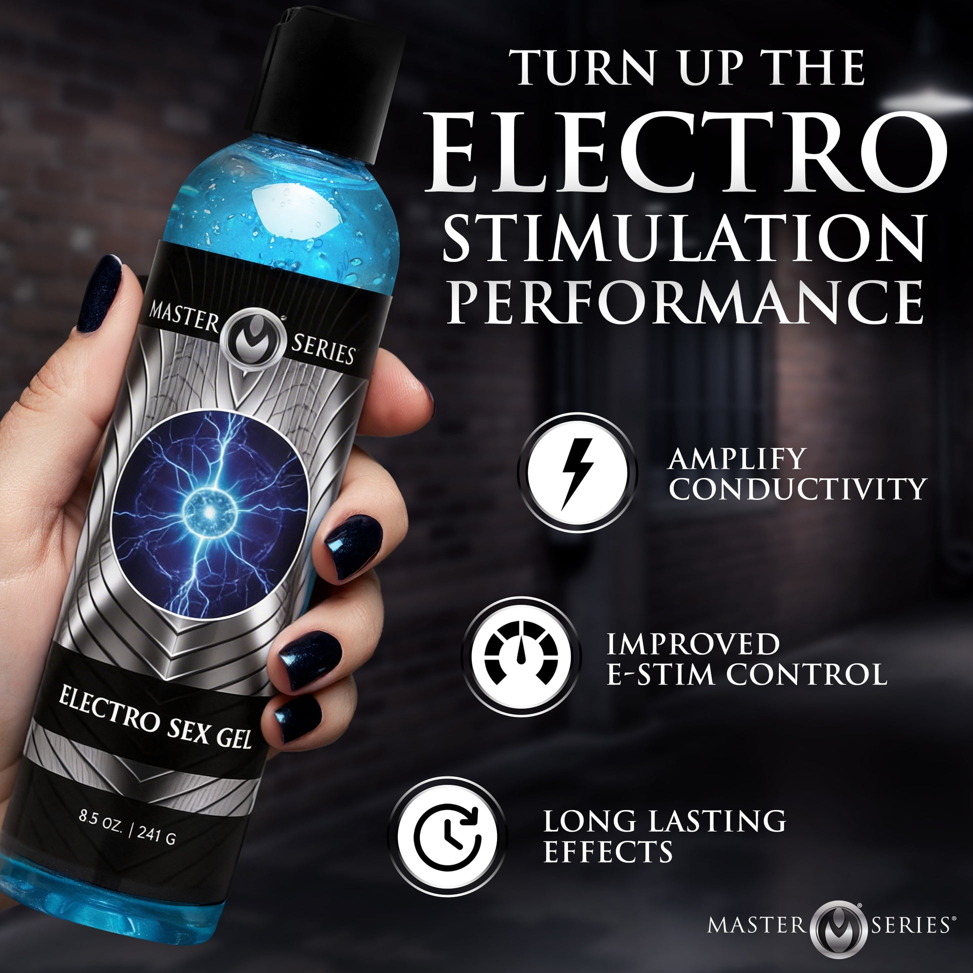 Electrosex gel applied for e-stim cock ring and ball loop conductivity enhancement for men