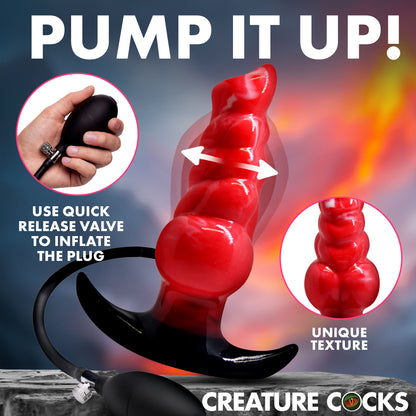 Blaze inflatable anal plug gay men 7.4 insertable progressive ridges quick release
