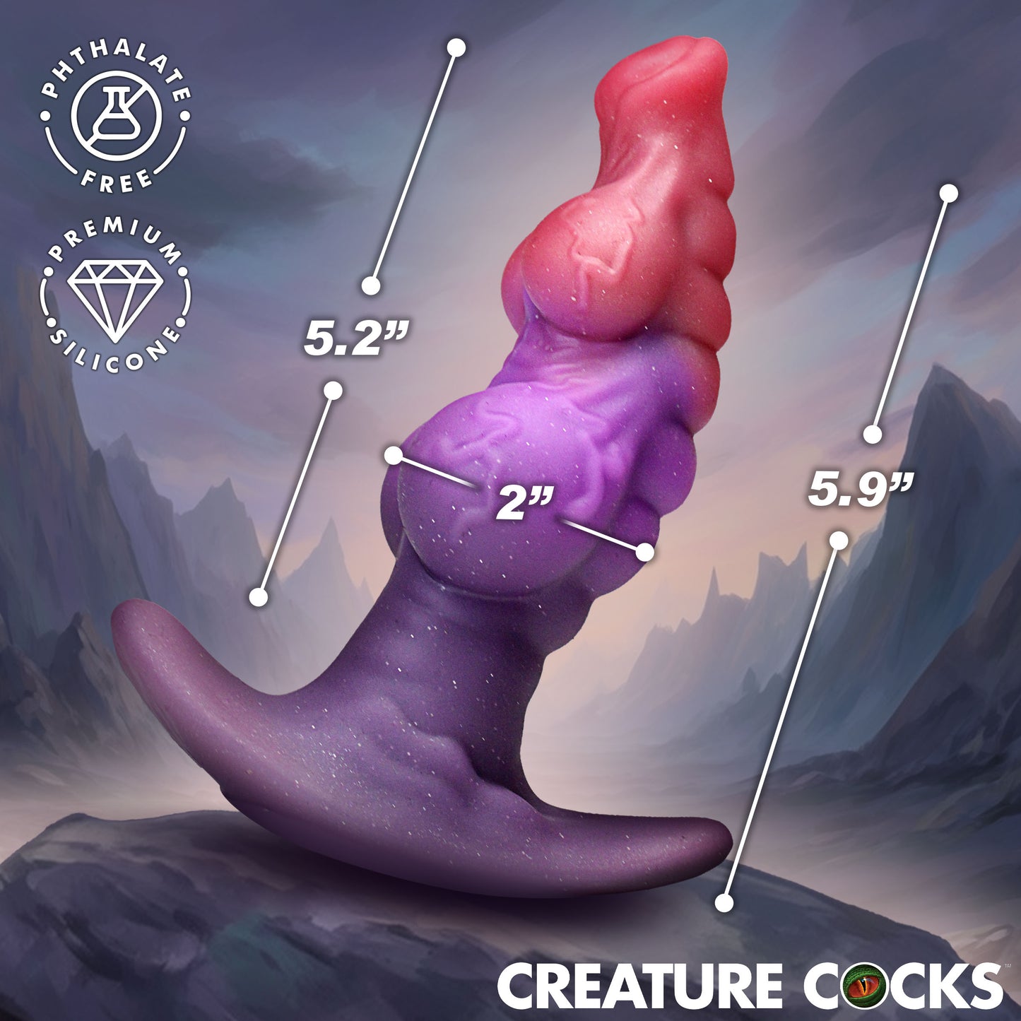 gay-friendly Dragon Master Creature Cocks dragon scale silicone P-spot anal plug coral