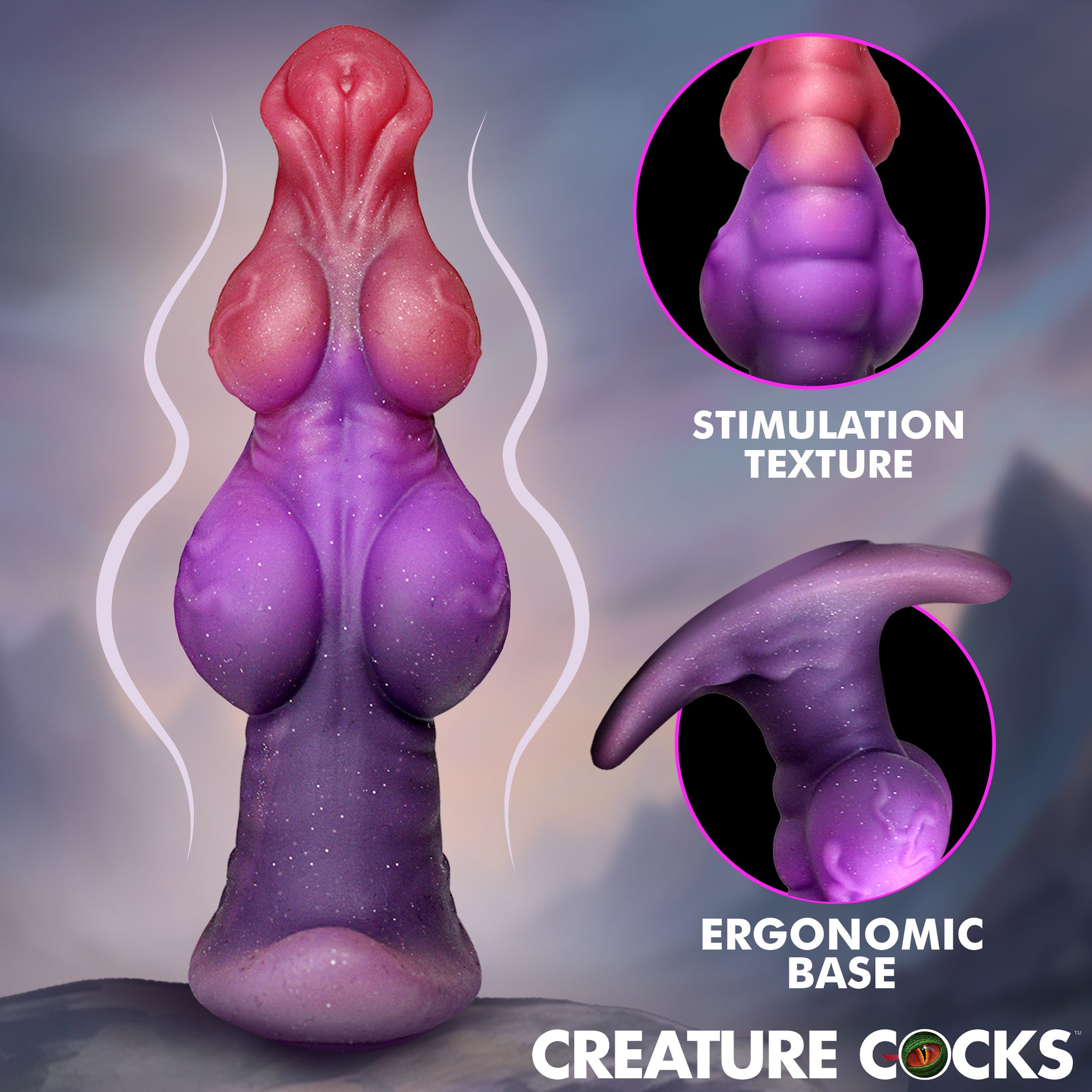 buy Dragon Master Creature Cocks gay silicone P-spot butt plug dragon scale texture lilac