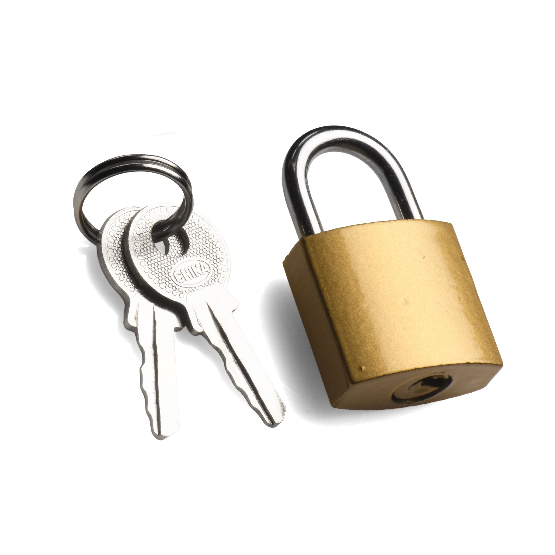 BDSM lock for collar gay men brass padlock copper heavy duty bondage gear 2 keys