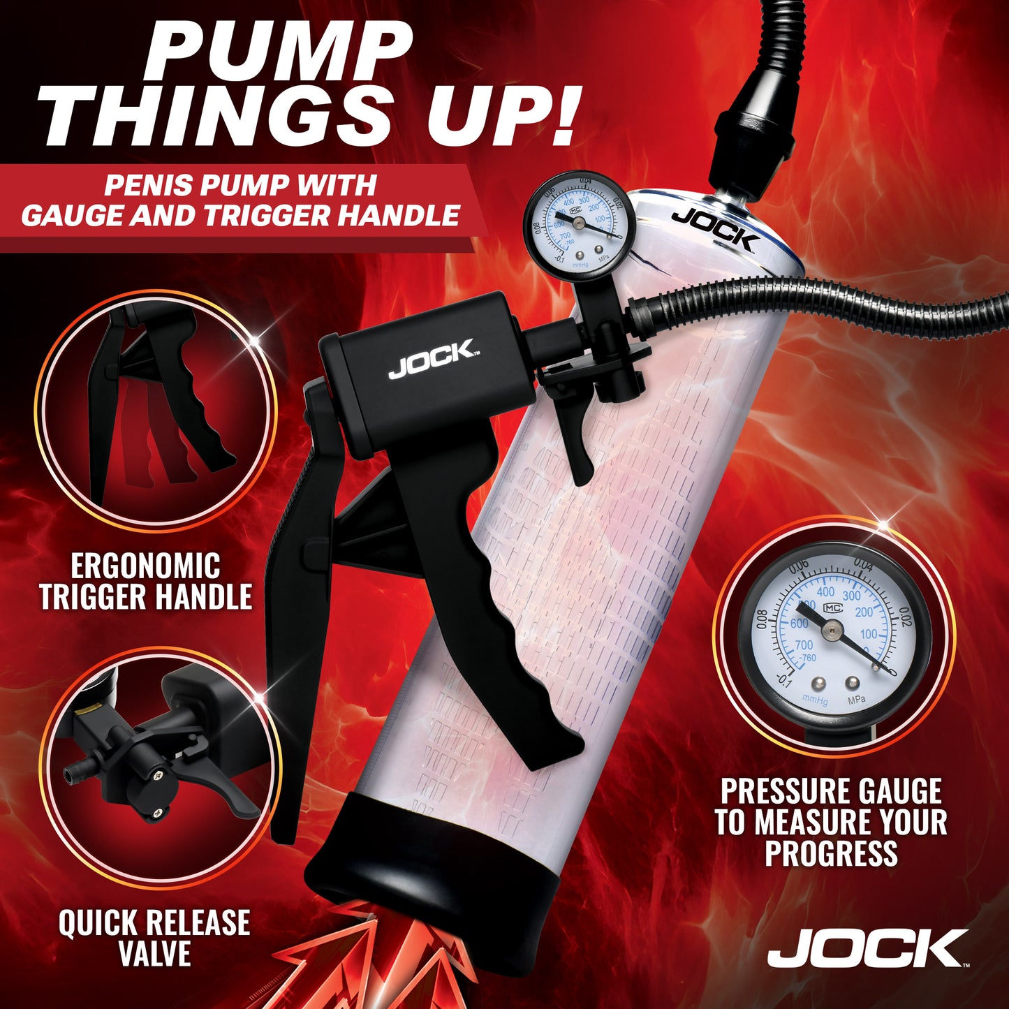Pump Up Penis Pump with Gauge & Trigger Handle