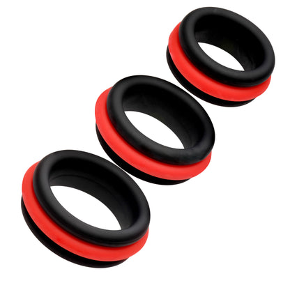 3pc Enhancers 2-in-1 Silicone Cock Ring Set