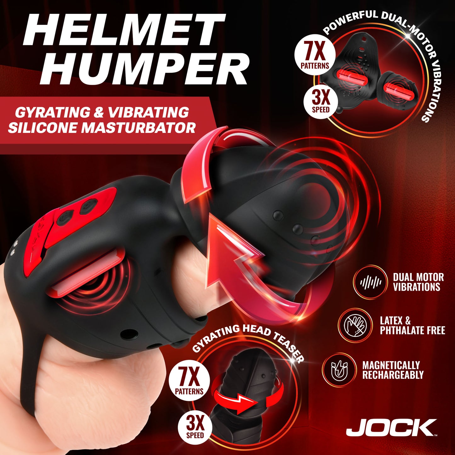 Jock helmet humper masturbator gay men gyrating head vibrating shaft cock ring
