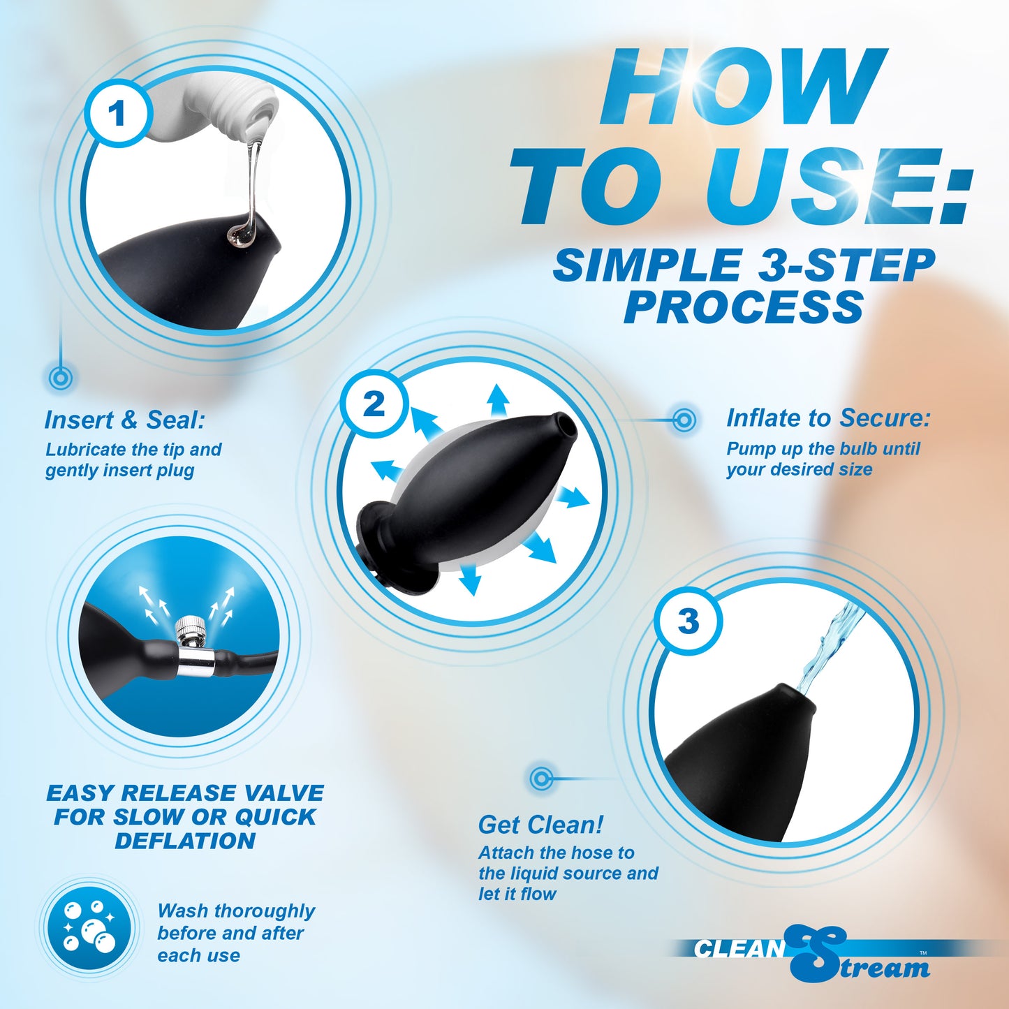 CleanStream Inflatable Enema Plug