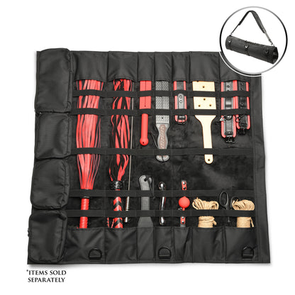 lastic straps and clips locking gear in place