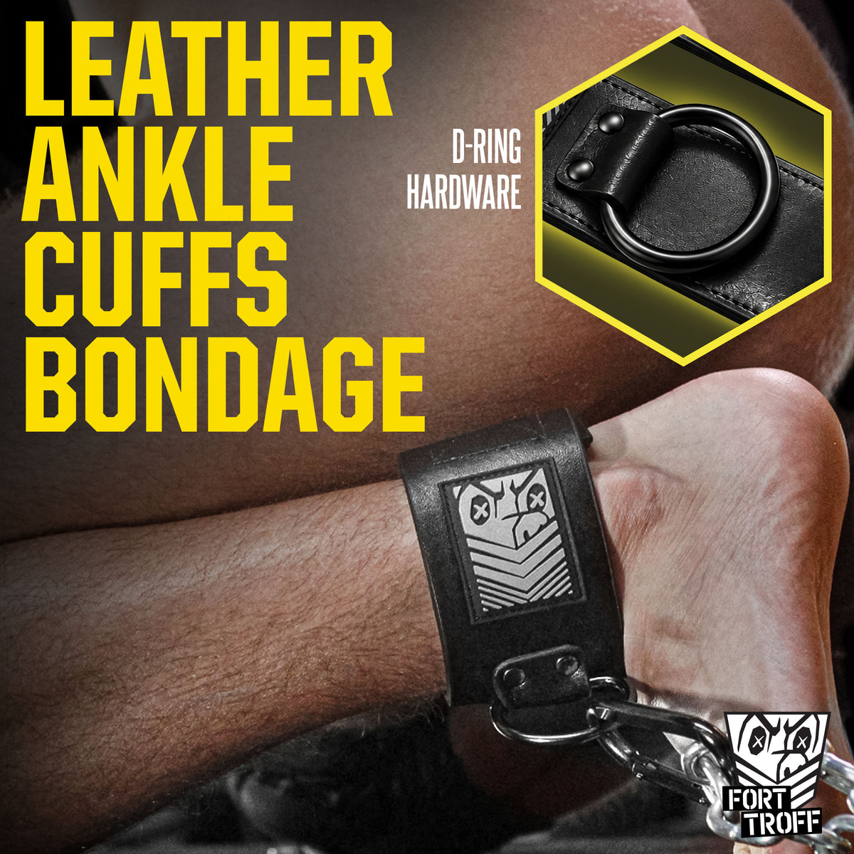 Neo Ankle Restraints, Neoprene Velcro Bondage Ankle Cuffs