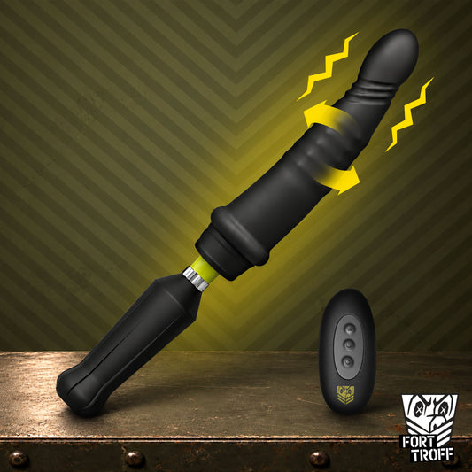 Fort Troff Robo Plunger Rotating Bead Dildo, Vibrating Deep Dildo with Remote. Robo Plunger goes long, built for depth play