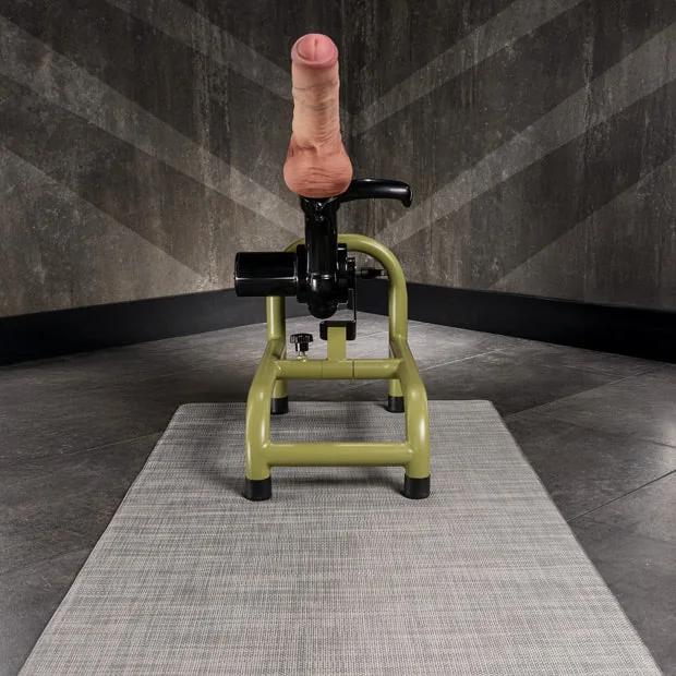 Grunt fuck machine front view with a realistic dildo mounted on the olive frame, Fort Troff gay gear at Boyzshop