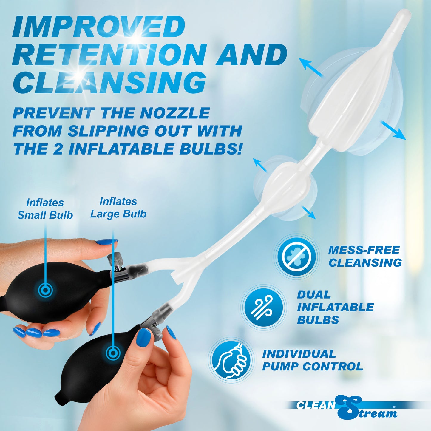 The CleanStream Double Balloon Enema Nozzle