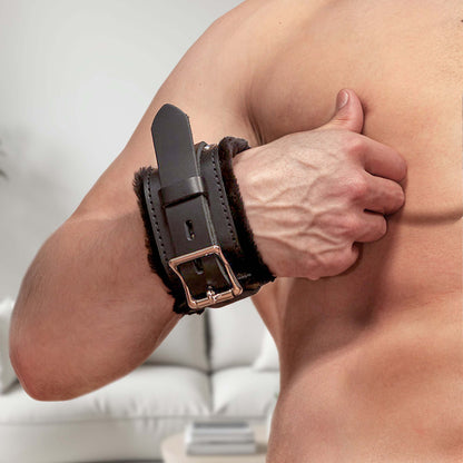 Strict Leather Premium Fur Lined Locking Cuffs