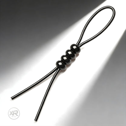 4 way adjustable cock and ball tie for gay men with sliding bead design for customizable snug fit and control