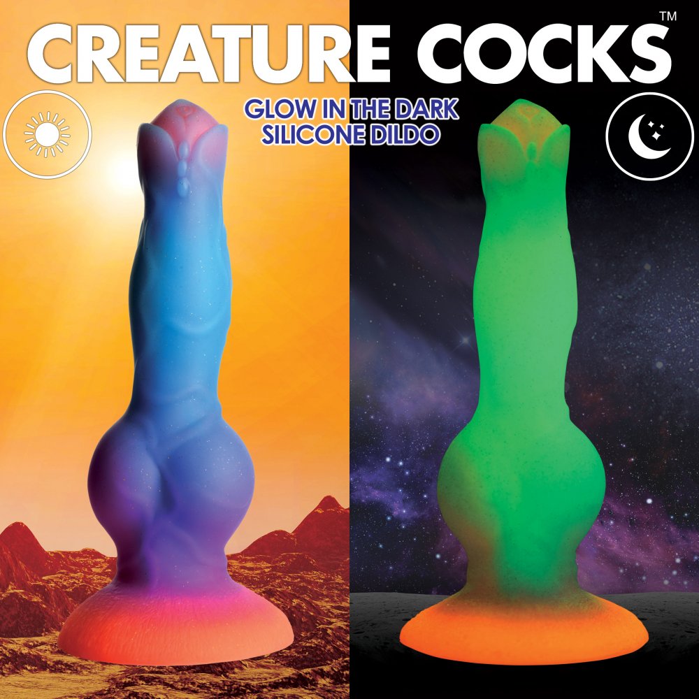 Space Cock Glow-in-the-Dark Silicone Alien Dildo