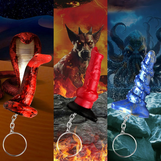 Hell-Hound, Lord Kraken, & King Cobra Silicone Keychain Set