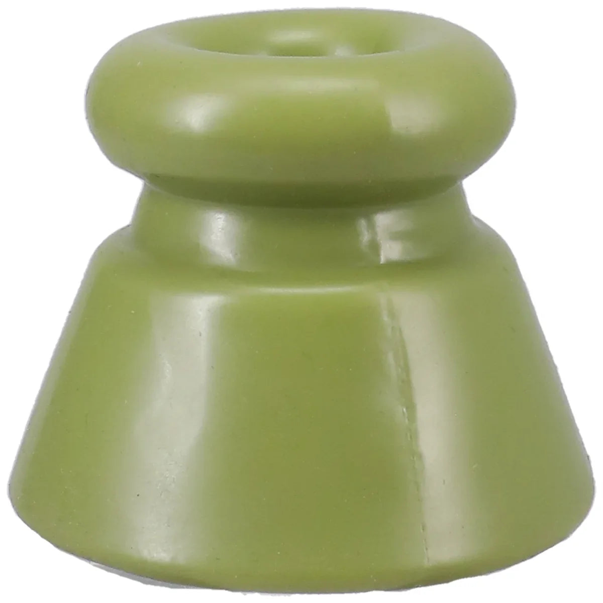 Apex Ball Chute olive silicone parachute cone close-up, flared and flexible