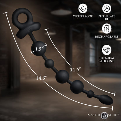 Size chart for the Balls Deep vibrating anal beads