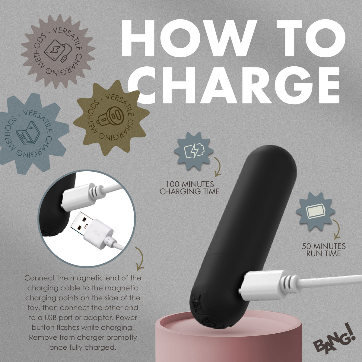Bang! Bullet vibrator how to charge with charger