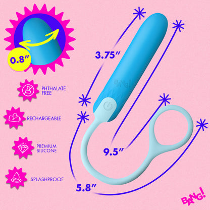 Bang silicone bullet compact discreet travel bullet ultra strong vibration blue 