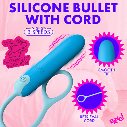 Bang bullet vibrator 3 speeds 7 patterns silky silicone finish body-safe blue