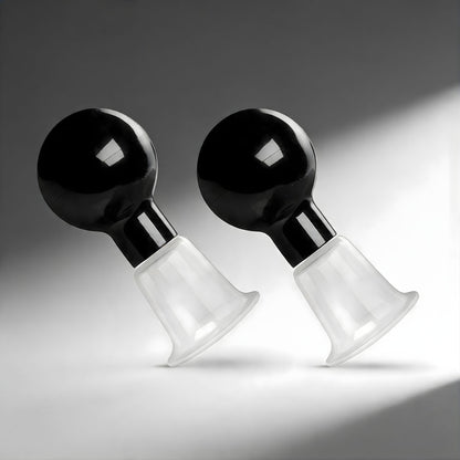 clear nipple pump set with bulb style suction cups for nipple stimulation and enlargement