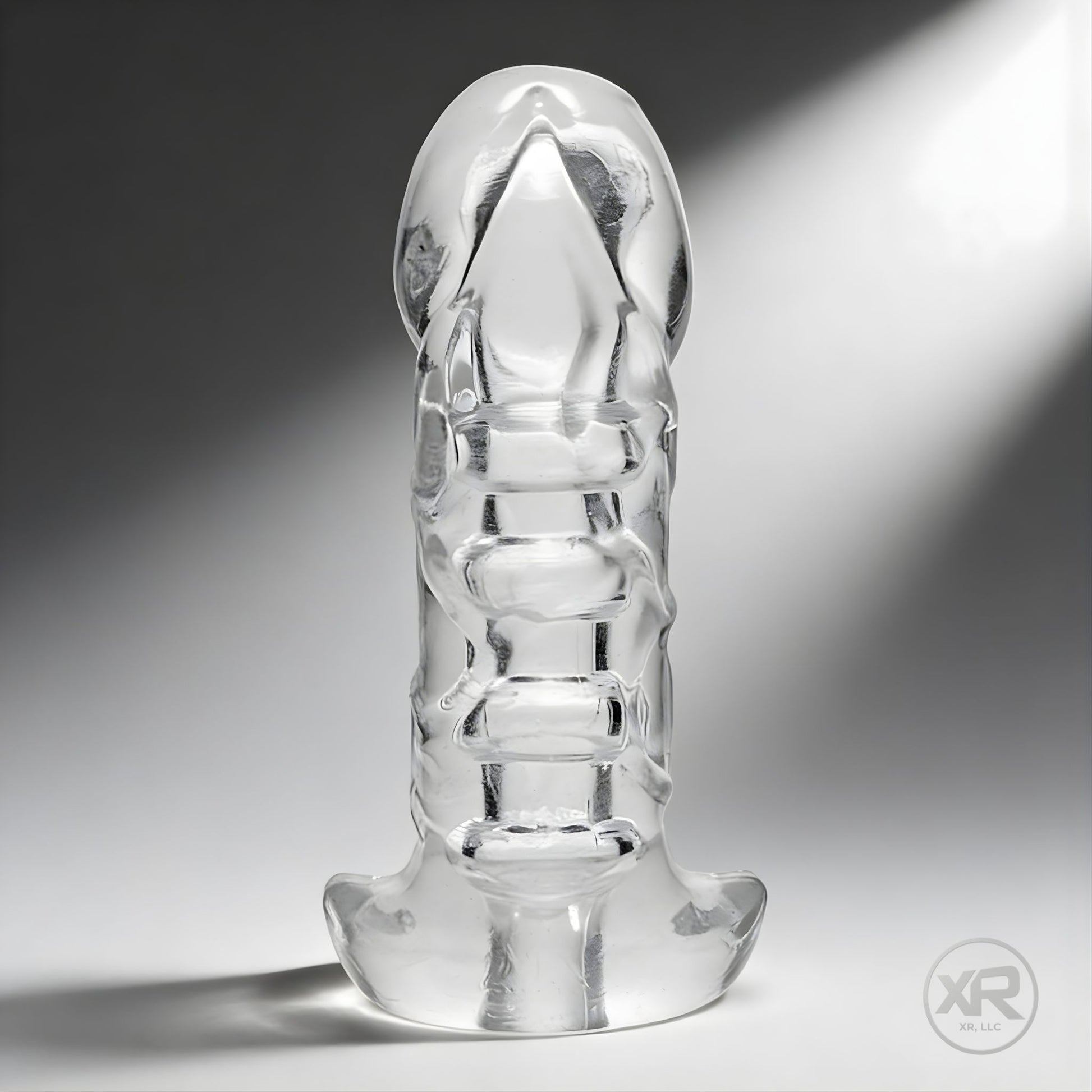 clear penis sleeve with textured design for girth enhancement and added stimulation
