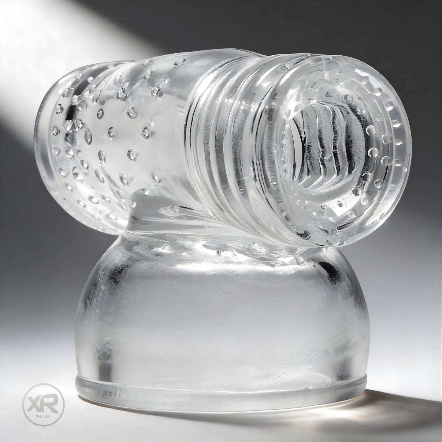 clear textured masturbation hummingbird sleeve attachment designed for wand massagers for enhanced stimulation