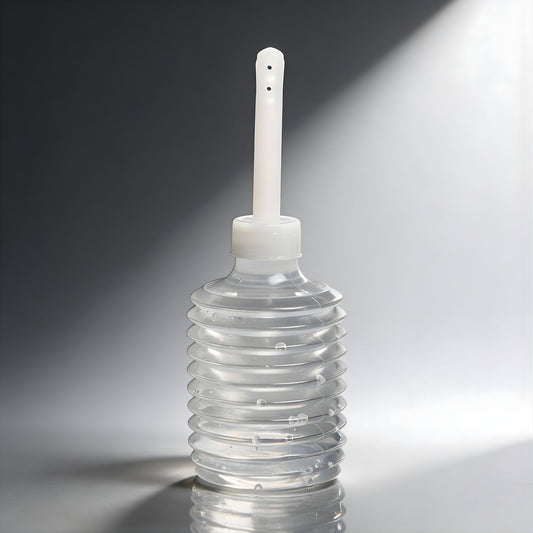 disposable enema bulb with nozzle clear flexible one time use anal douche for gay men