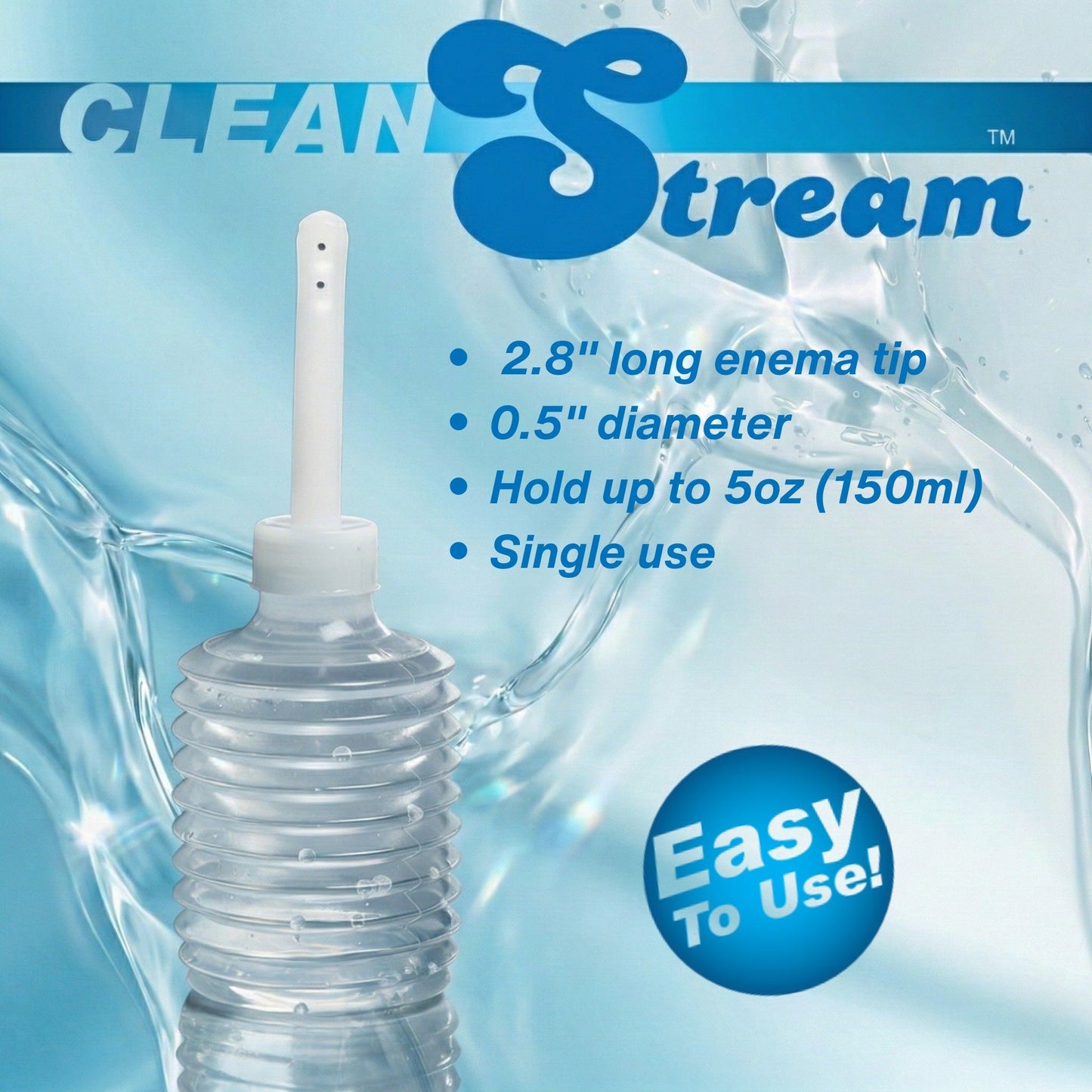 single use enema bulb for gay men anal douche with 2.8 inch nozzle 5oz capacity for clean and easy preparation