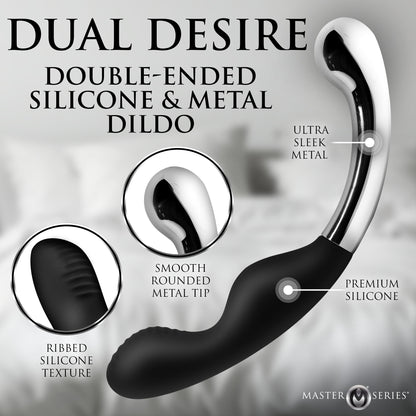 Curved metal prostate hook on the Dual Desire dildo