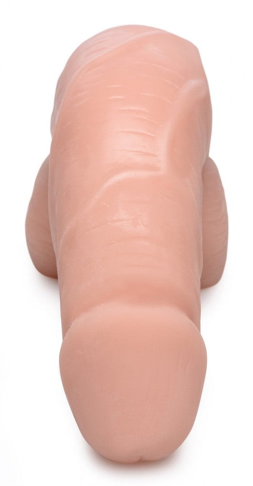 Large Bulge Soft FTM Packer in flesh, front view with defined head and balls