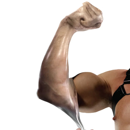 FFister Frost fisting sleeve worn to the upper arm with the fist raised, Fort Troff