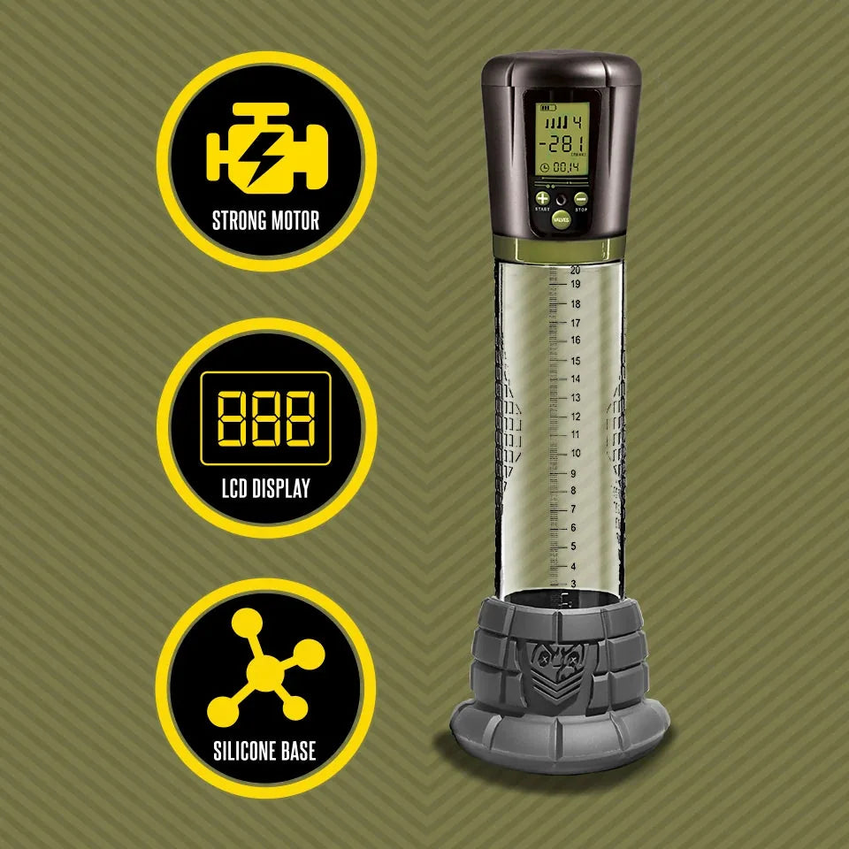Digital penis pump with LCD pressure display, product photo 3. Fort Troff.