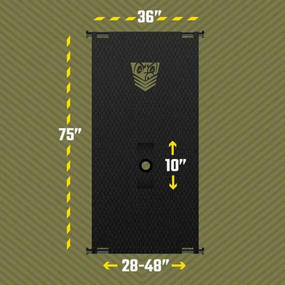 Doorway glory hole kit with tension bars and nylon curtain, product photo 9. Fort Troff.