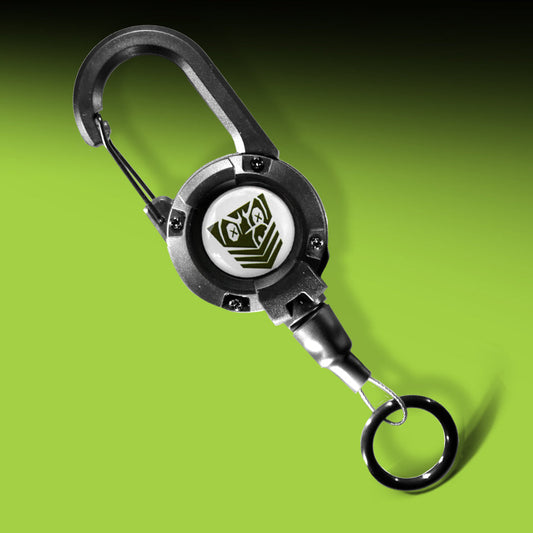 Pig Snout Clipper - retractable carabiner clip for essential oil bottles. Fort Troff.