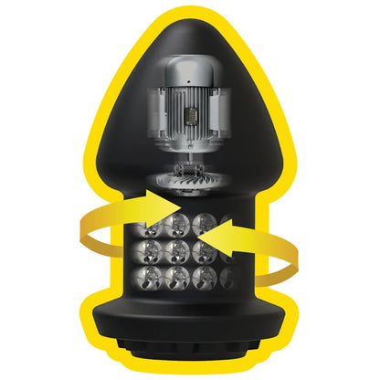 Robo Rimmer cutaway diagram with yellow outline showing the rotating rim beads and dual motors, Fort Troff