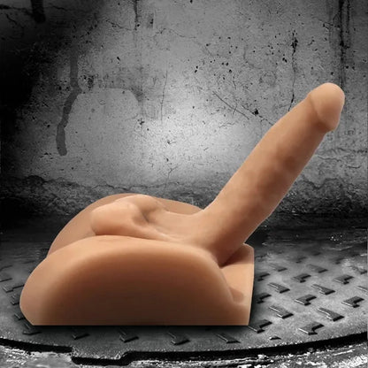 2 Way Grunt male ass masturbator side view, bubble butt with an upright 7 inch dildo, Fort Troff gay gear at Boyzshop
