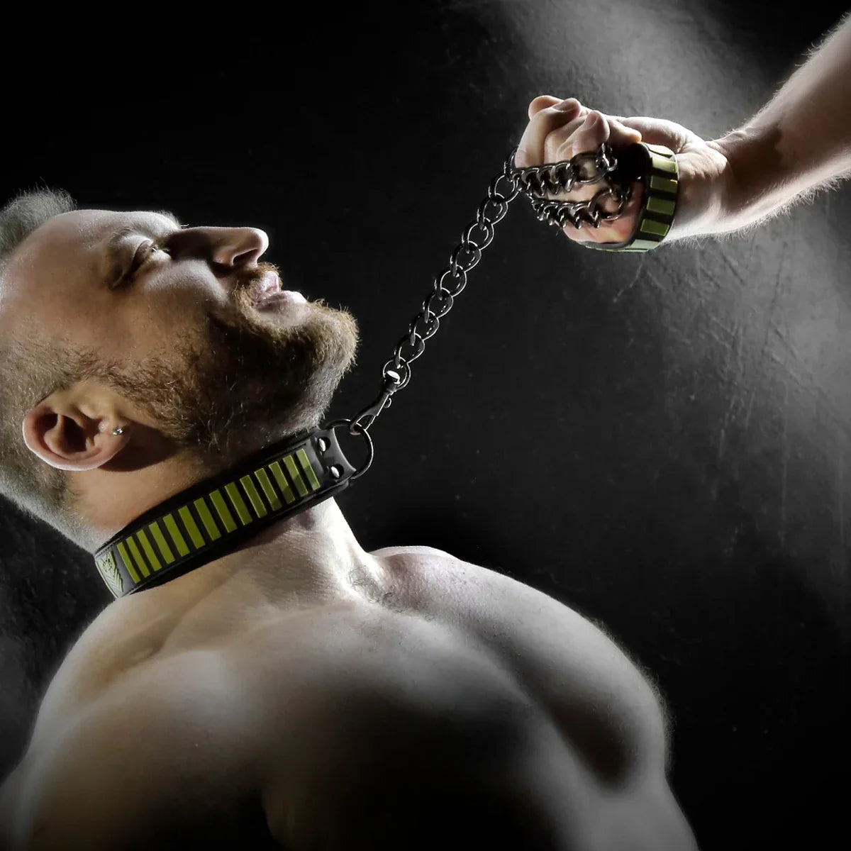 Tactical Velcro Collar and Chain Leash, BDSM Pup Collar