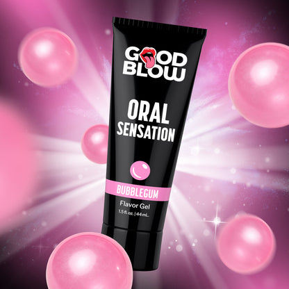 Pink bubblegum gay BJ enhancement gel in black 1.5 oz flip-top tub