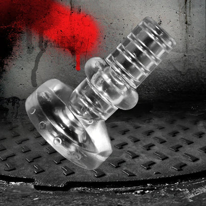 Raw Pup X clear open-ended penis sleeve with flared base, Fort Troff gay gear at Boyzshop
