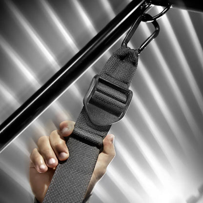 Hand adjusting a Hammock Hangar nylon sling strap buckle