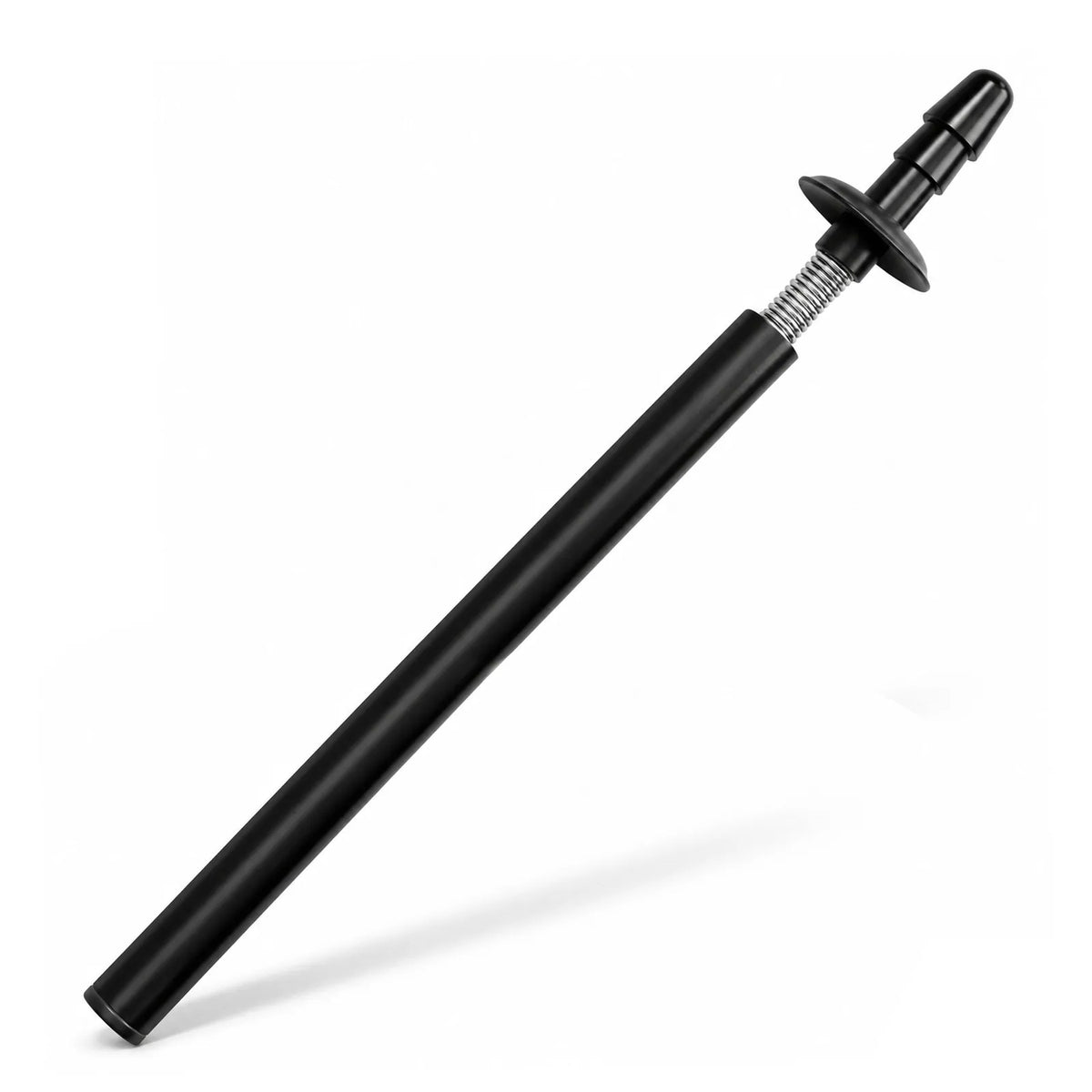 Spring Fuk Bar black steel bar with spring plus Vac-U-Lock tip on a white background, Fort Troff gay gear at Boyzshop
