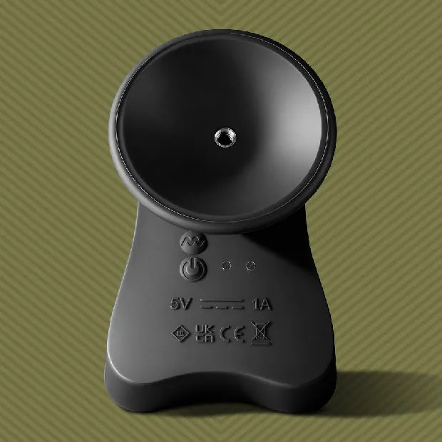 Tunnel Twister motor base with suction cup, power button plus charging port, rear view, Fort Troff gay gear at Boyzshop
