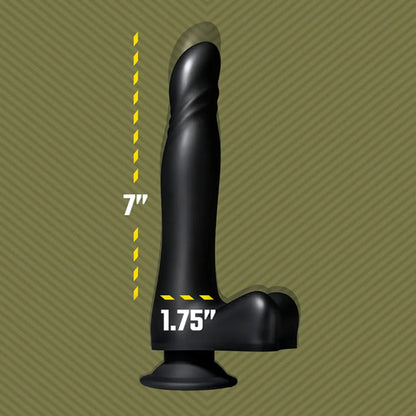 Tunnel Twister thrusting dildo with 7 inch length by 1.75 inch width callouts, Fort Troff gay gear at Boyzshop