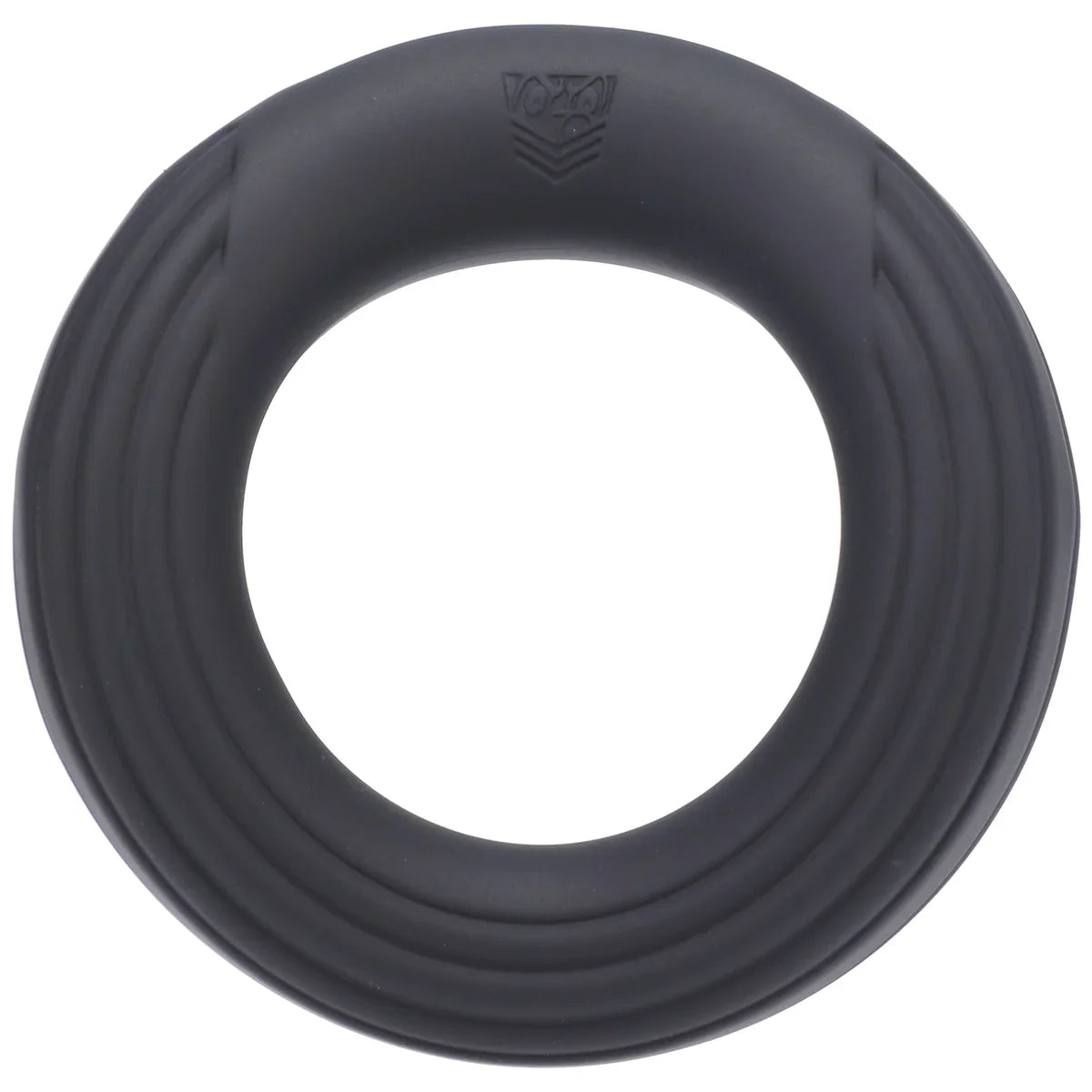 Rev Cock Throbber vibrating cock ring front view with the embossed shield, Fort Troff gay gear at Boyzshop