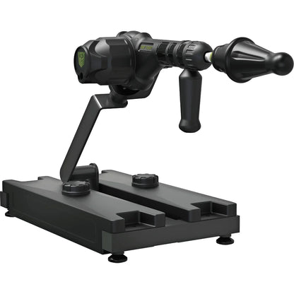 Gunner System fuck machine extended on the arm with thrusting dildo, showing rotation arrow